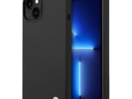 BMW iPhone 14 Silicone Backcover - Metal Logo - Black