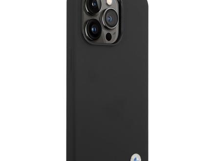 BMW iPhone 14 Pro Max Silicone Backcover - Metal Logo - Black