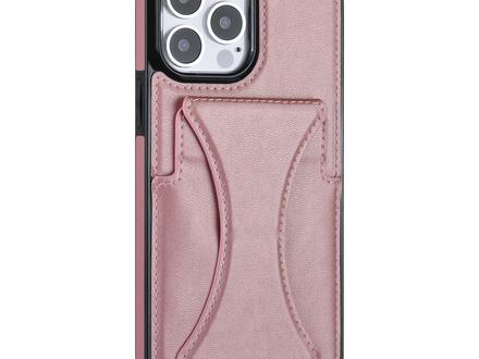 Apple iPhone 13 Pro Max Back cover case - Card holder - Multifunctional Handstrap - Pink