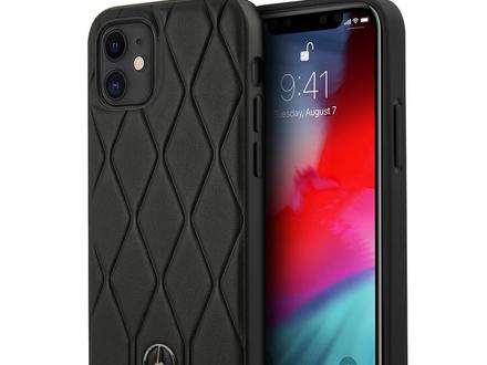 Mercedes-Benz Apple iPhone 12 Mini Black Back cover case - Real Leather - Wave