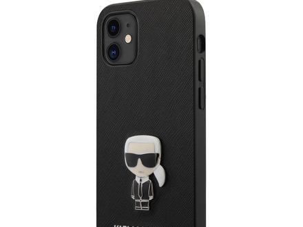 Karl Lagerfeld Apple iPhone 12 Mini Black Back cover case - Saffiano