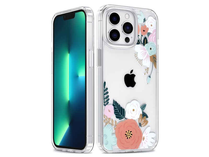 Apple iPhone 13 Pro Case - Transparent - Floral Print 1