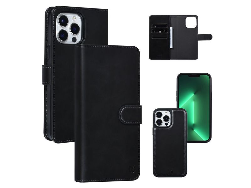 Apple 2 in 1 iPhone 13 Pro Max Black Book type and back cover card holder - magnetic closure