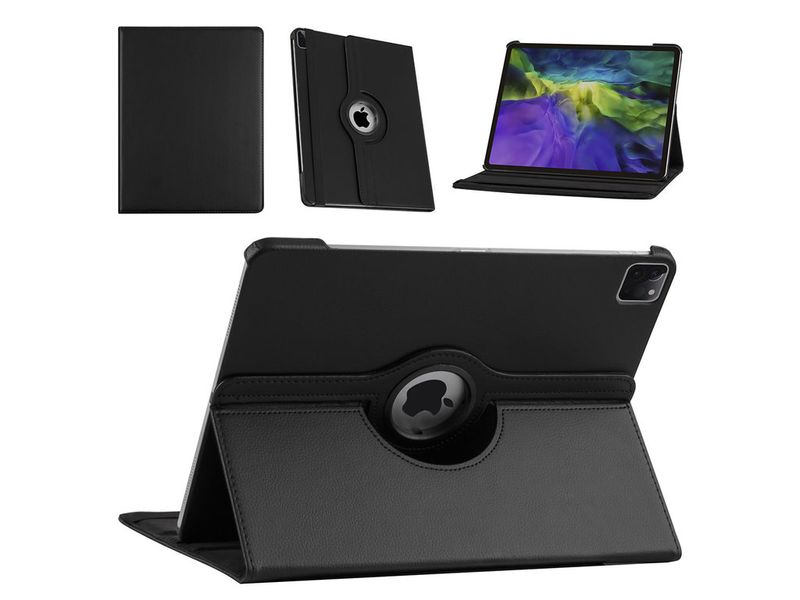 Apple iPad Pro 12.9 (2021) Book Case Tablet - Black - 360 Degree Rotatable