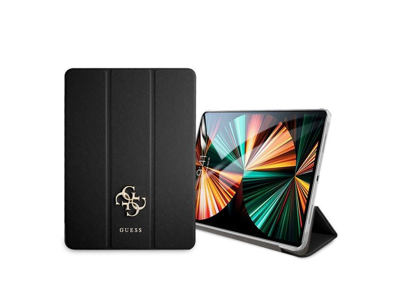 Guess Folio iPad Pro 11 inch (2021) Book Case Tablet Cover - Black - Saffiano Leather