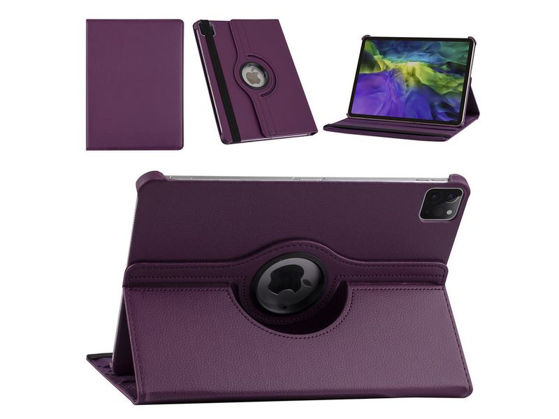 Apple iPad Pro 11 (2021) Book Case Tablet - Purple - 360 Degree Rotatable